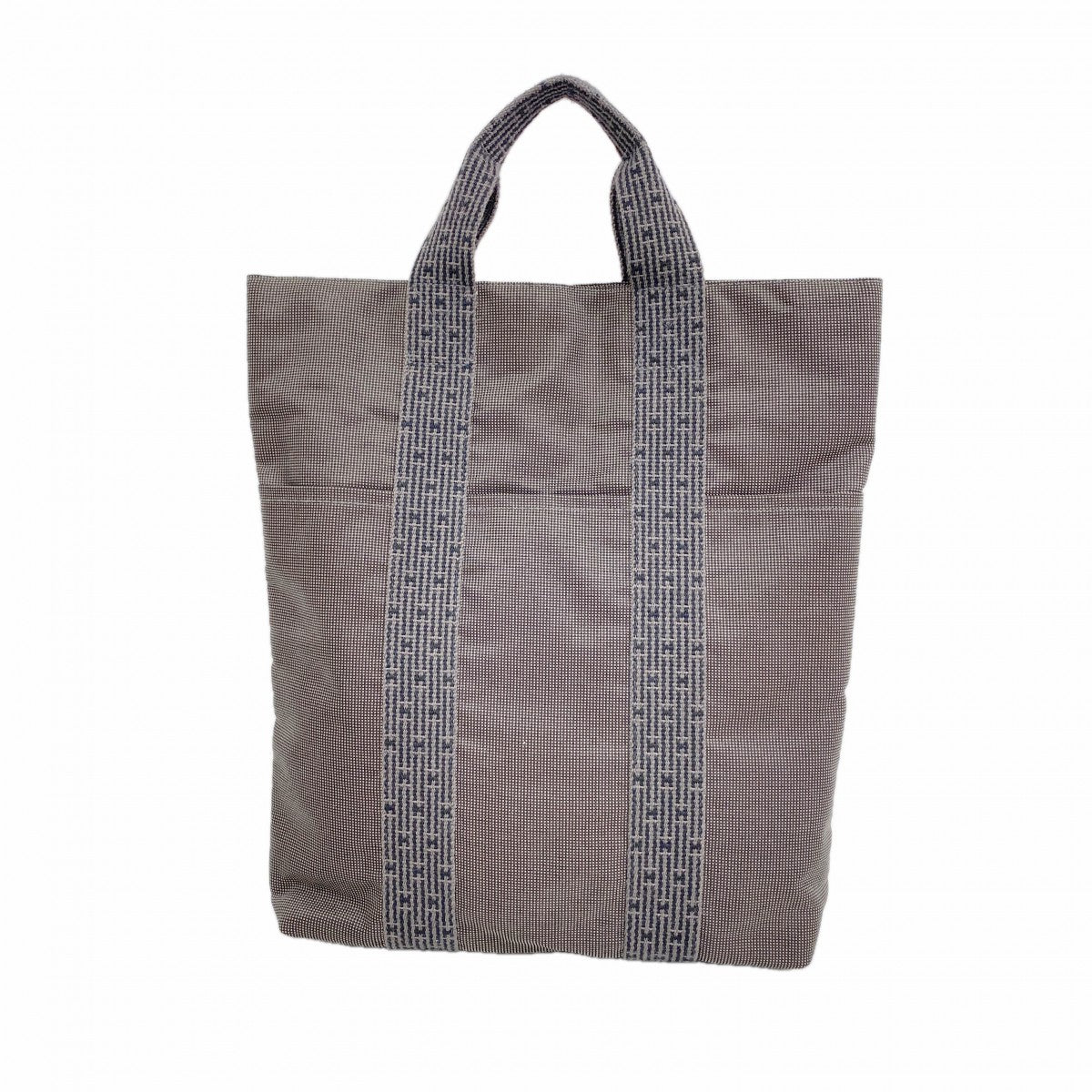 【6fd5072-k】エルメス トートバッグ エールラインカバス キャンバス グレー シルバー金具【中古】レディース