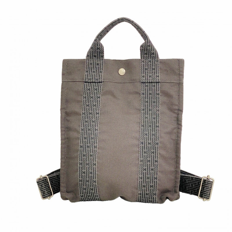 【6fd5073-k】エルメス リュック・デイパック エールラインアドPM キャンバス グレー シルバー金具【中古】レディース