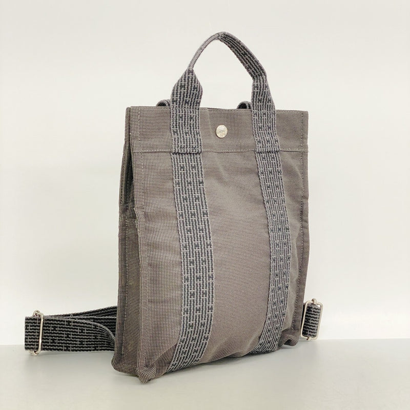 【6fd5073-k】エルメス リュック・デイパック エールラインアドPM キャンバス グレー シルバー金具【中古】レディース