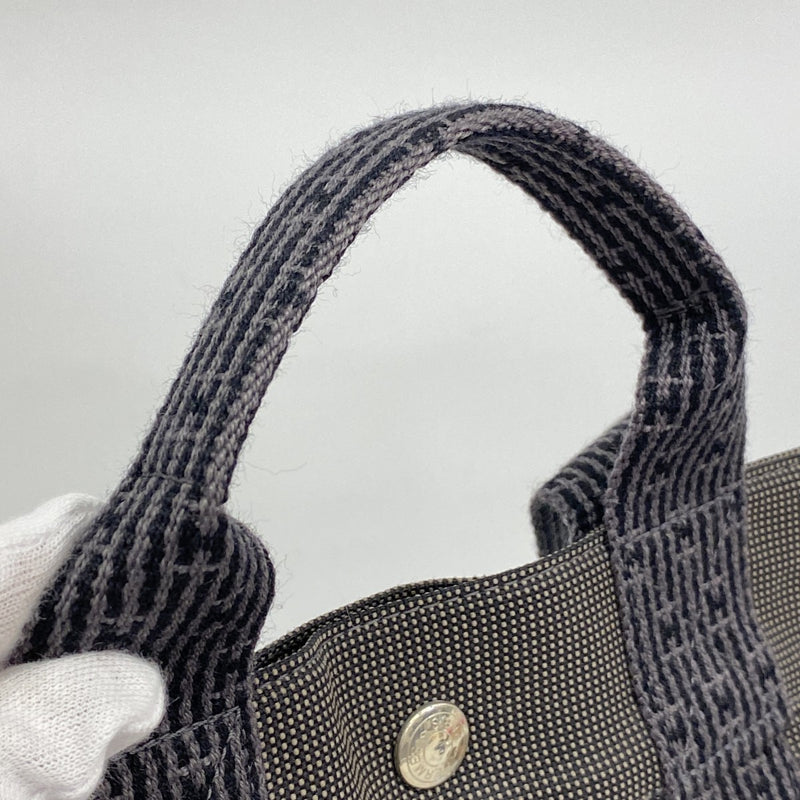 【6fd5073-k】エルメス リュック・デイパック エールラインアドPM キャンバス グレー シルバー金具【中古】レディース