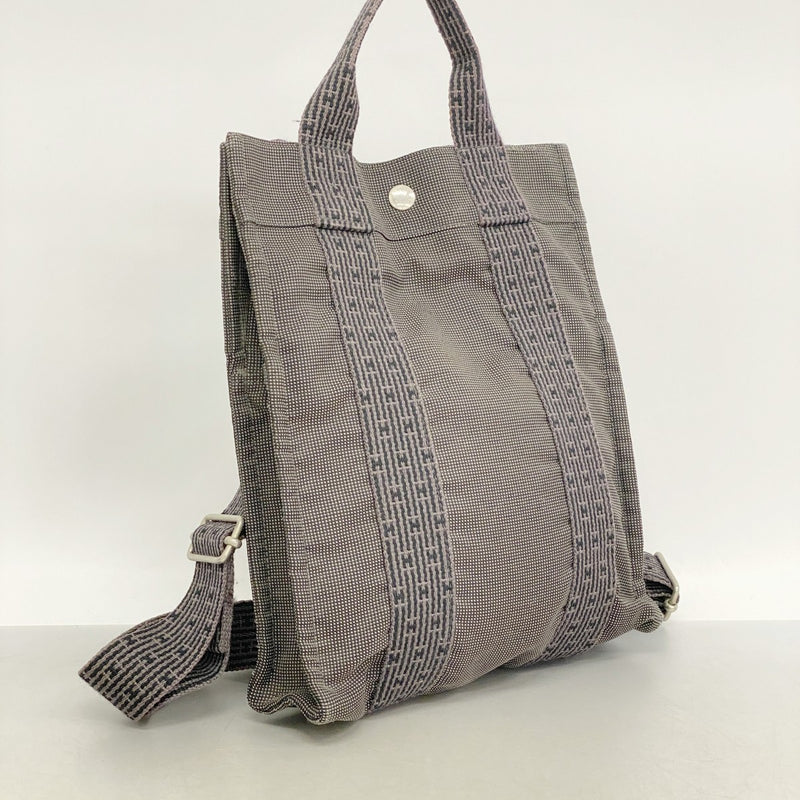 【6fd5074-k】エルメス リュック・デイパック エールラインアドPM キャンバス グレー シルバー金具【中古】レディース