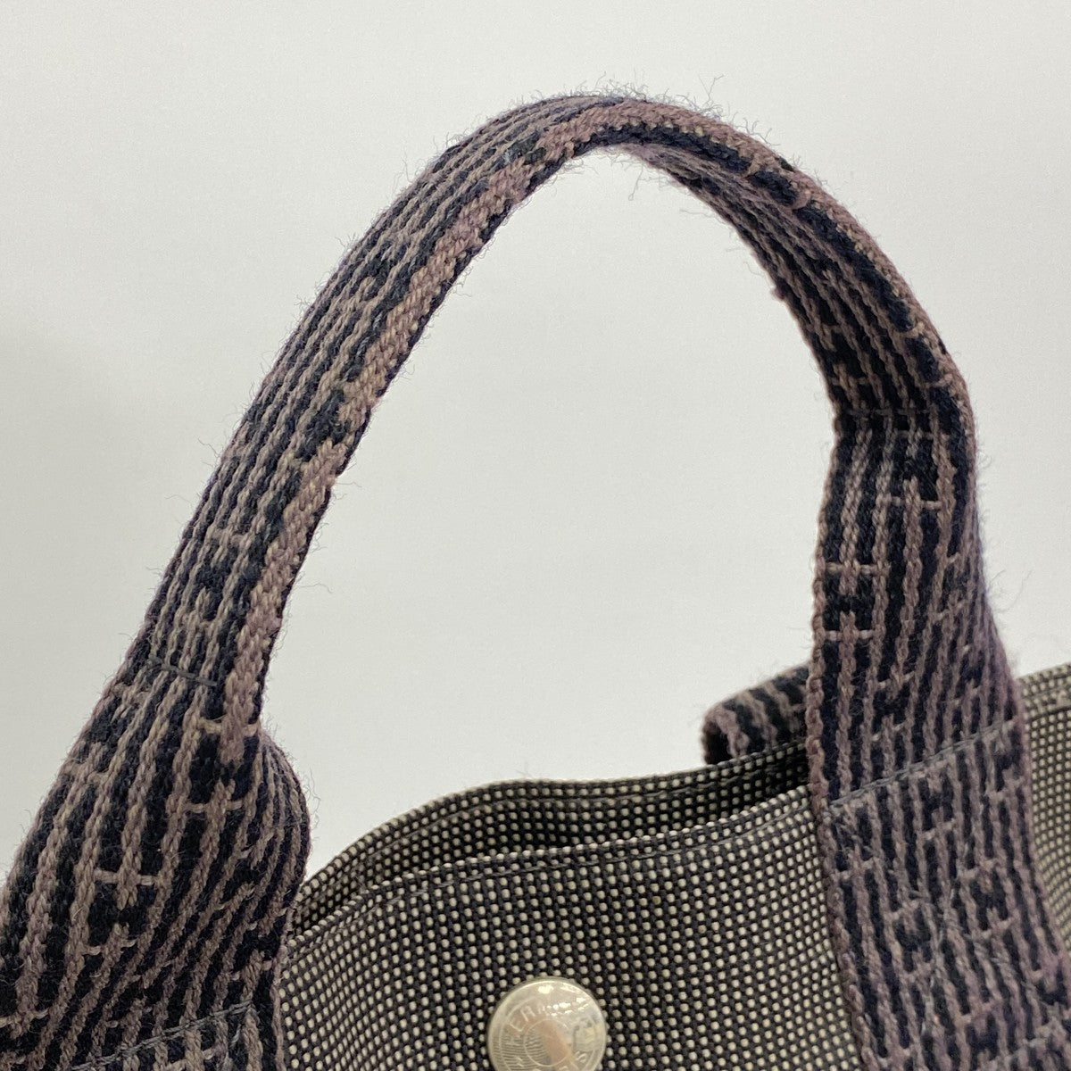 【6fd5074-k】エルメス リュック・デイパック エールラインアドPM キャンバス グレー シルバー金具【中古】レディース
