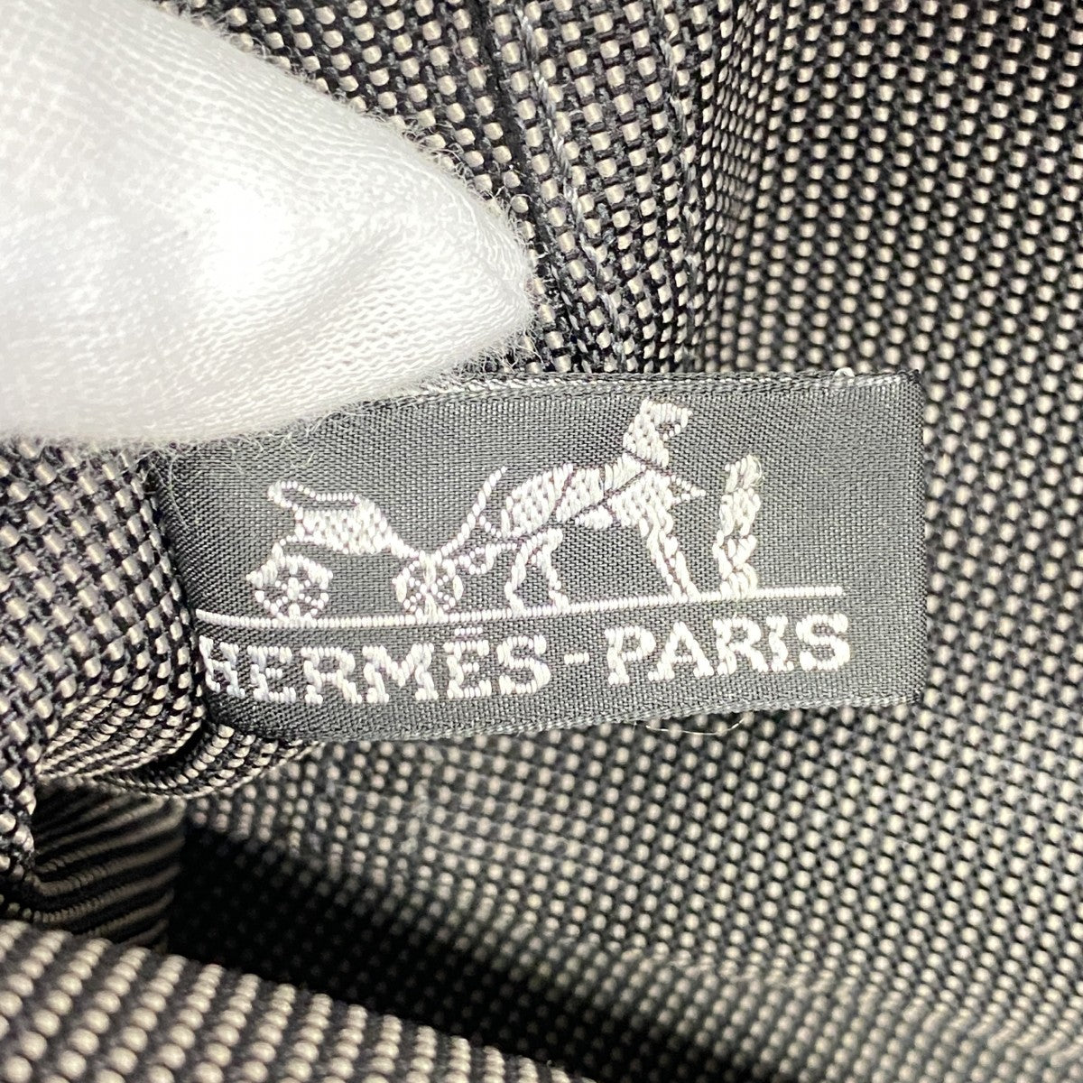 【6fd5075-k】エルメス ハンドバッグ エールラインPM キャンバス グレー シルバー金具【中古】メンズ レディース ユニセックス