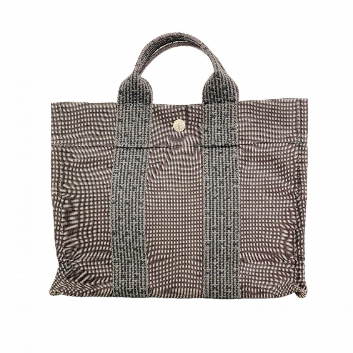 【6fd5075-k】エルメス ハンドバッグ エールラインPM キャンバス グレー シルバー金具【中古】メンズ レディース ユニセックス