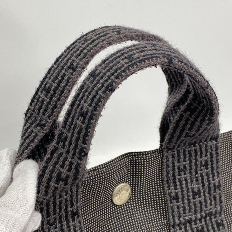 【6fd5075-k】エルメス ハンドバッグ エールラインPM キャンバス グレー シルバー金具【中古】メンズ レディース ユニセックス