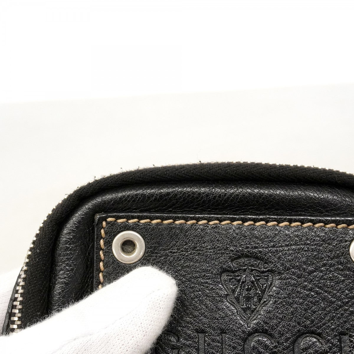 【6fd5094-k】グッチ ウエストバッグ 201846 レザー ブラック シルバー金具【中古】メンズ レディース ユニセックス