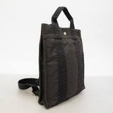 【6fd5096-k】エルメス リュック・デイパック エールラインアドPM キャンバス グレー シルバー金具【中古】レディース