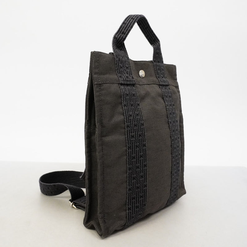 【6fd5096-k】エルメス リュック・デイパック エールラインアドPM キャンバス グレー シルバー金具【中古】レディース