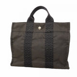 【6fd5097-k】エルメス ハンドバッグ エールラインPM キャンバス グレー シルバー金具【中古】レディース