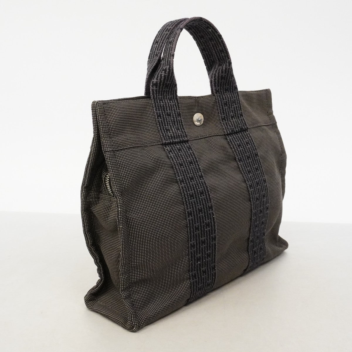【6fd5097-k】エルメス ハンドバッグ エールラインPM キャンバス グレー シルバー金具【中古】レディース