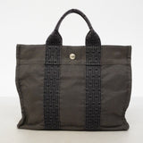 【6fd5097-k】エルメス ハンドバッグ エールラインPM キャンバス グレー シルバー金具【中古】レディース