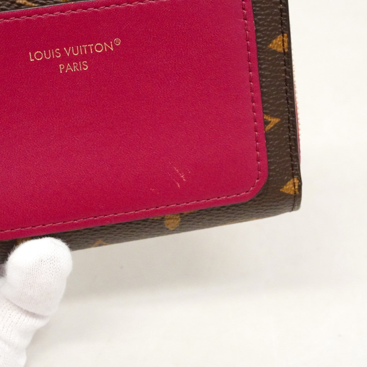 【6fd5101-k】ルイヴィトン 財布 モノグラム ポルトフォイユユー M82377 フューシャ【中古】レディース