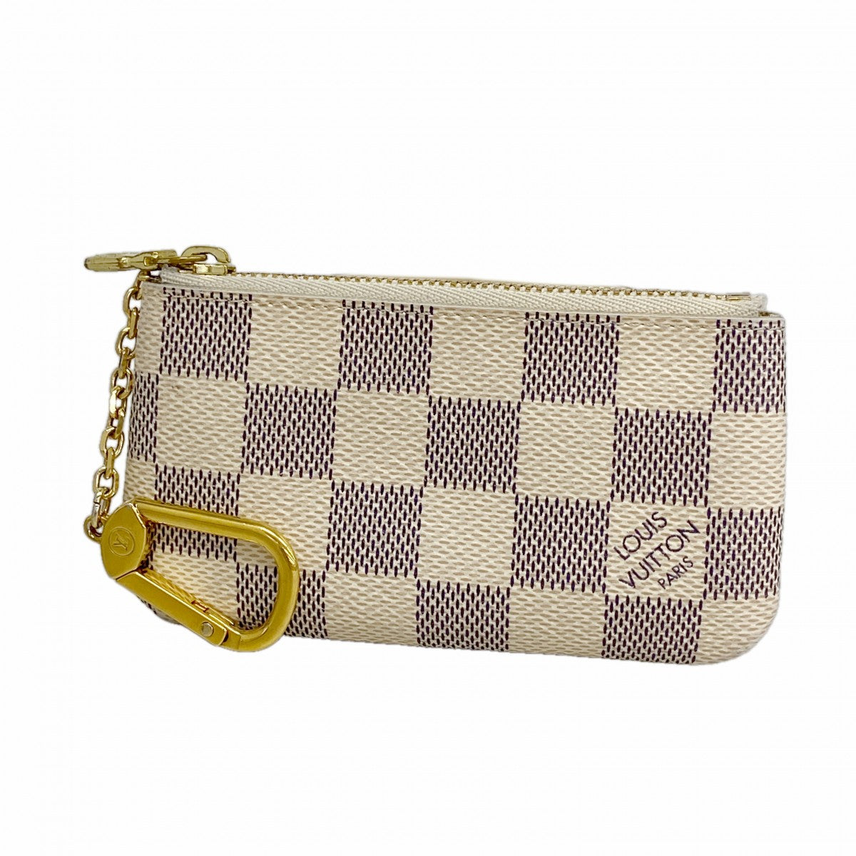 【6fd5110-k】ルイヴィトン コインケース ダミエ・アズール ポシェットクレ N62659 ホワイト【中古】レディース