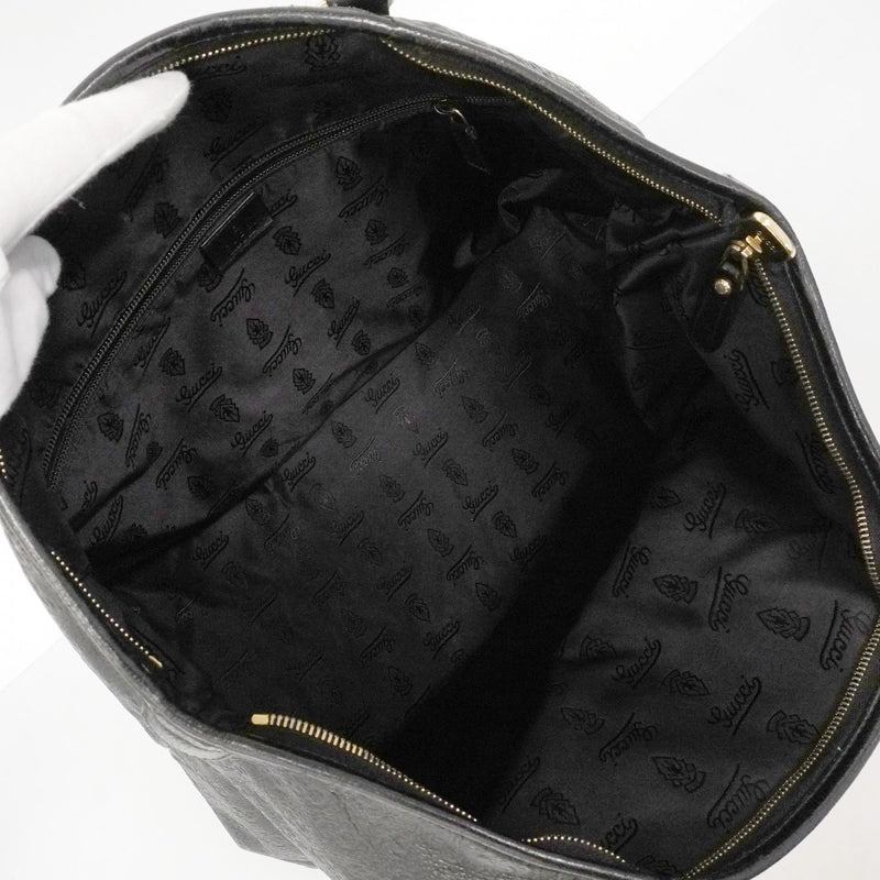 【6fd5113-k】グッチ トートバッグ グッチシマ 501482 レザー ブラック シャンパンゴールド金具【中古】レディース
