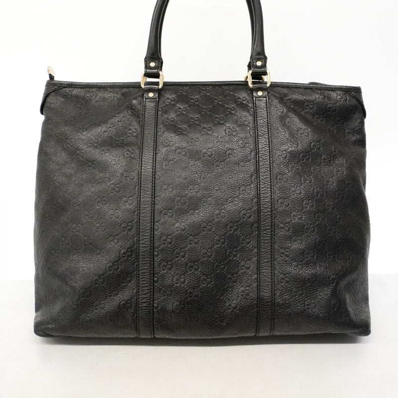 【6fd5113-k】グッチ トートバッグ グッチシマ 501482 レザー ブラック シャンパンゴールド金具【中古】レディース