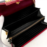 【6fd5114-k】グッチ ショルダーウォレット GGマーモント 573807 レザー ブラック ゴールド金具【中古】レディース