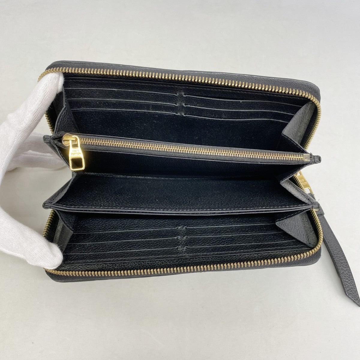 【6fd5147-k】ルイヴィトン 長財布 モノグラム・アンプラント ジッピーウォレット M61864 ノワール【中古】レディース