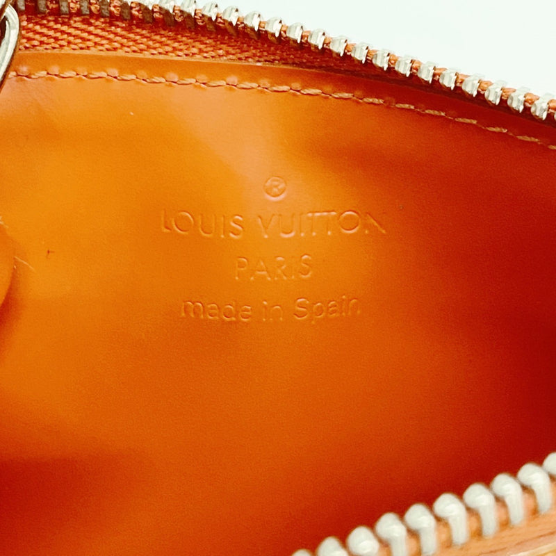 【6fd5150-k】ルイヴィトン コインケース ヴェルニ ポシェットクレNＭ M93638 オレンジサンセット【中古】レディース