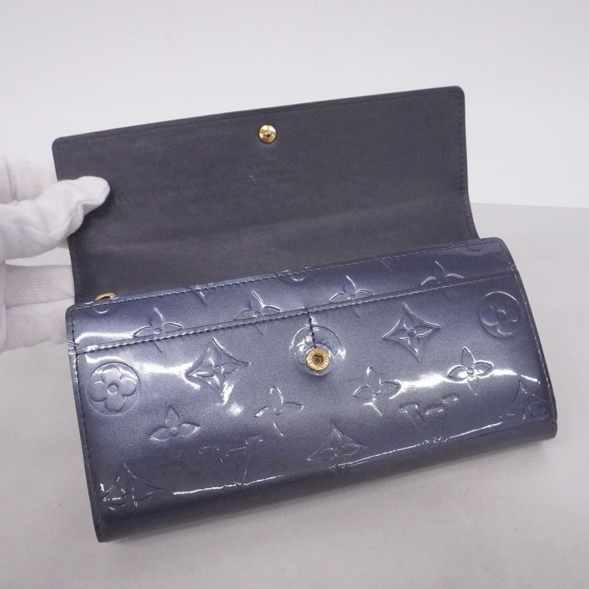 【6fd5158-k】ルイヴィトン 長財布 ヴェルニ ポシェットポルトモネクレディ M91381 アンディゴ【中古】レディース