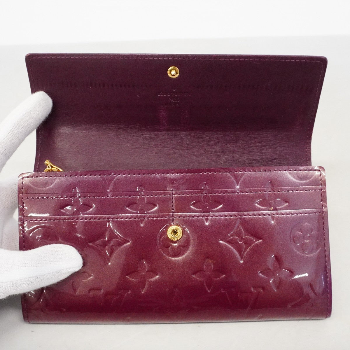【6fd5165-k】ルイヴィトン 長財布 ヴェルニ ポルトフォイユサラ M93577 ヴィオレット【中古】レディース