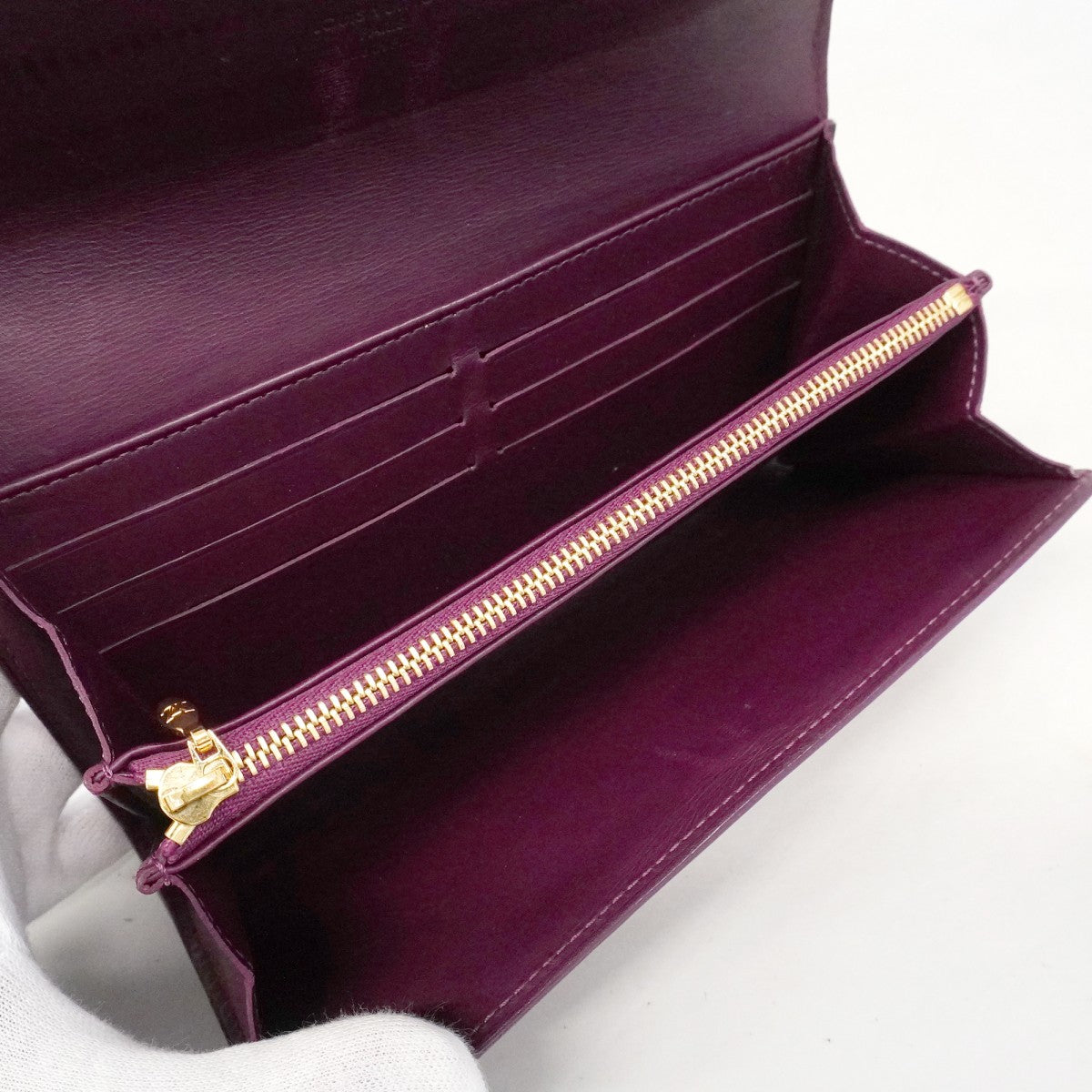 【6fd5165-k】ルイヴィトン 長財布 ヴェルニ ポルトフォイユサラ M93577 ヴィオレット【中古】レディース