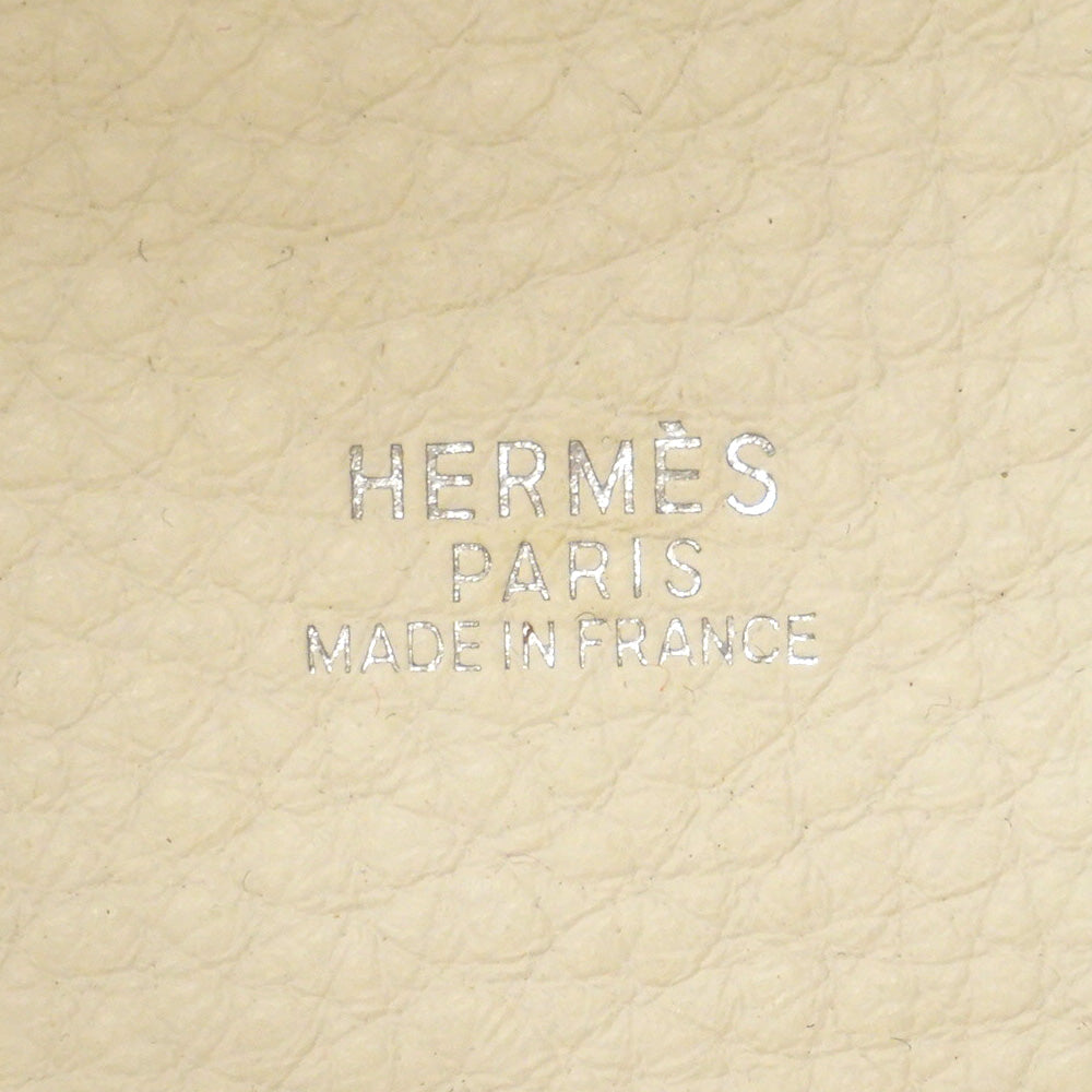 【6fd5171】エルメス ハンドバッグ ピコタンPM トワルアッシュ ホワイト シルバー金具 □H刻印【中古】レディース