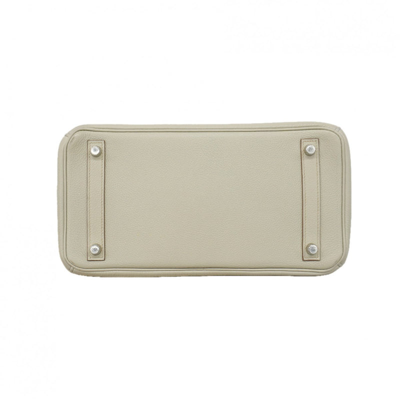 【6fd5172】エルメス ハンドバッグ バーキン30 トゴ パールグレー シルバー金具 □O刻印【中古】