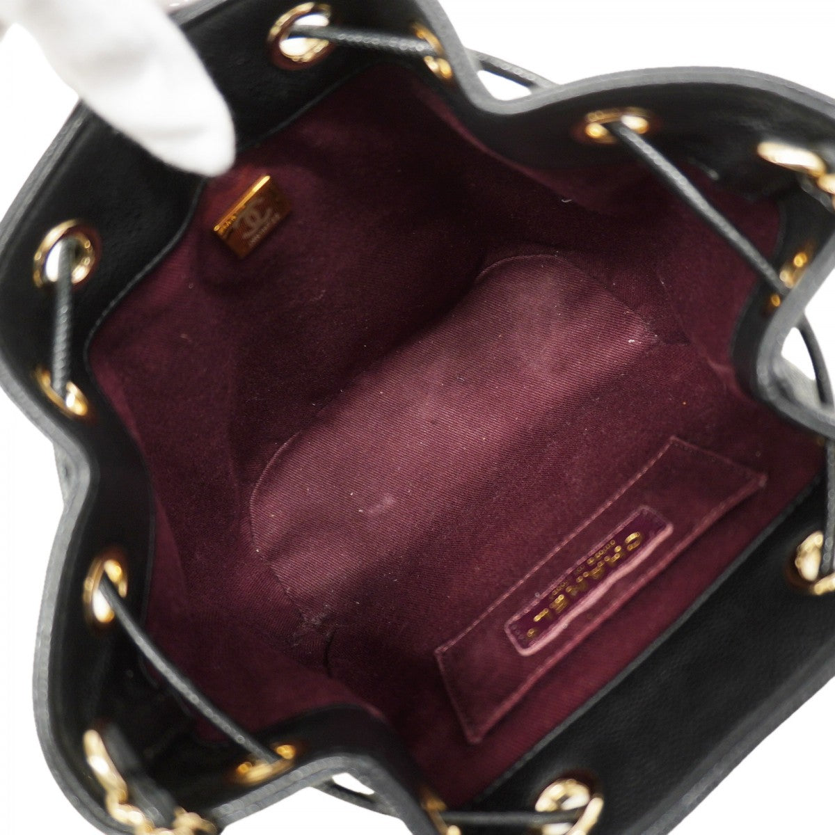 【6fd5196】シャネル ショルダーバッグ マトラッセ チェーンショルダー キャビアスキン ブラック シャンパンゴールド金具【中古】レディース