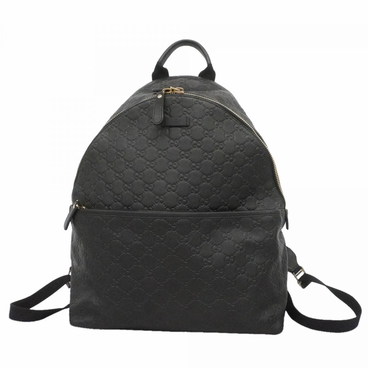【6fd5198-k】グッチ リュック・デイパック グッチシマ 246414 レザー ブラック ゴールド金具【中古】メンズ レディース ユニセックス