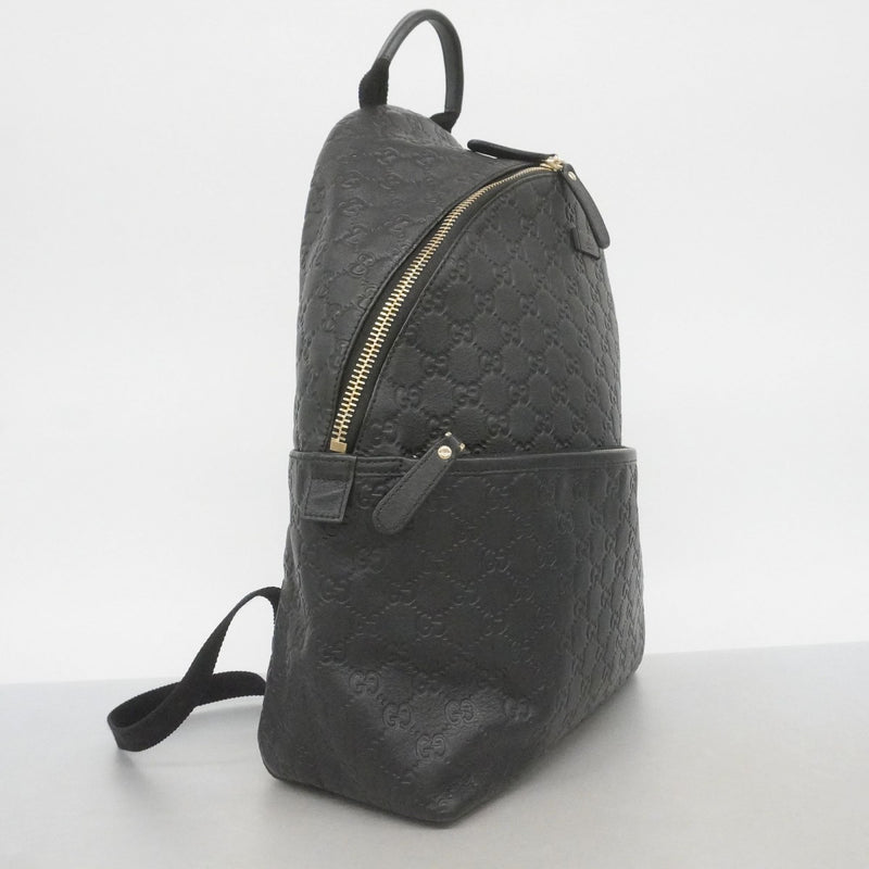 【6fd5198-k】グッチ リュック・デイパック グッチシマ 246414 レザー ブラック ゴールド金具【中古】メンズ レディース ユニセックス