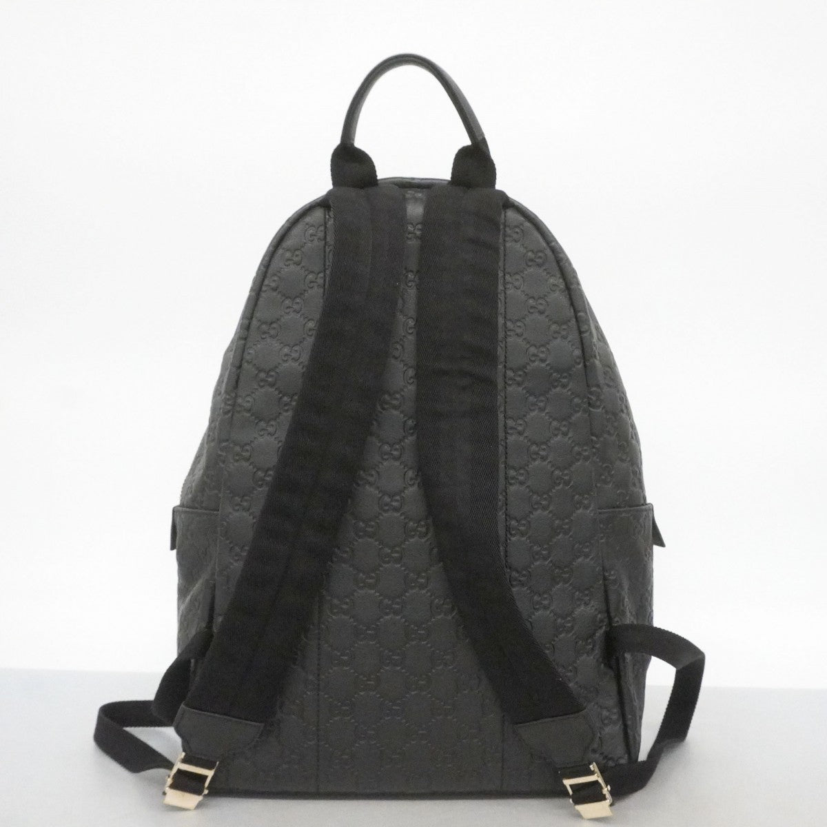 【6fd5198-k】グッチ リュック・デイパック グッチシマ 246414 レザー ブラック ゴールド金具【中古】メンズ レディース ユニセックス