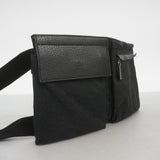 【6fd5199-k】グッチ ウエストバッグ GGキャンバス 28566 キャンバス ブラック シルバー金具【中古】レディース