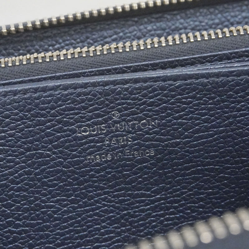 【6fd5202-k】ルイヴィトン 長財布 モノグラム・アンプラント ジッピーウォレット M80958 メタリックブルー【中古】レディース