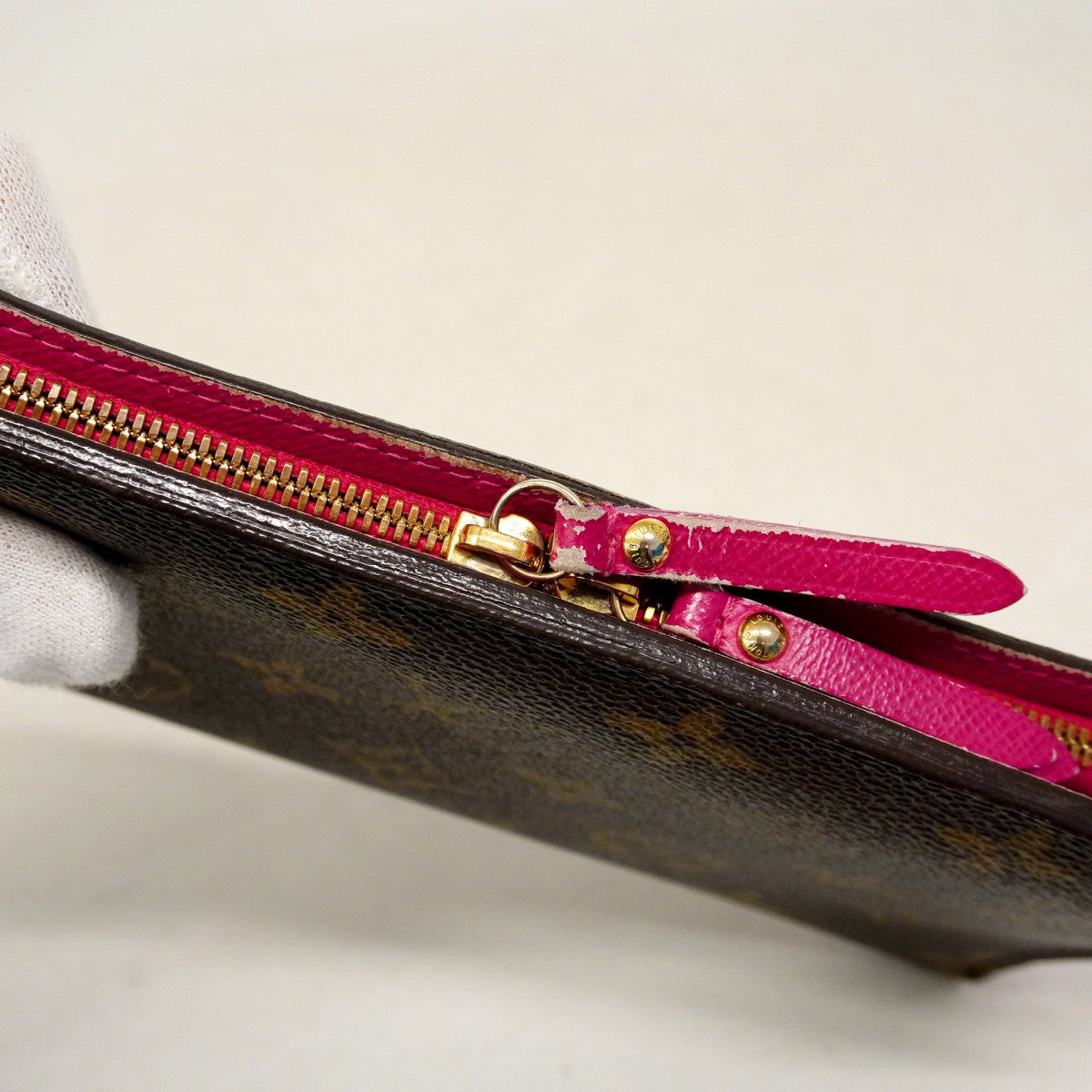 【6fd5224-k】ルイヴィトン 長財布 モノグラム ポルトフォイユアンソリット M60249 ローズ【中古】レディース