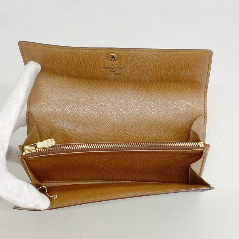 【6fd5260】ルイヴィトン 長財布 モノグラム ポシェットポルトモネクレディ M61725 ブラウン【中古】レディース
