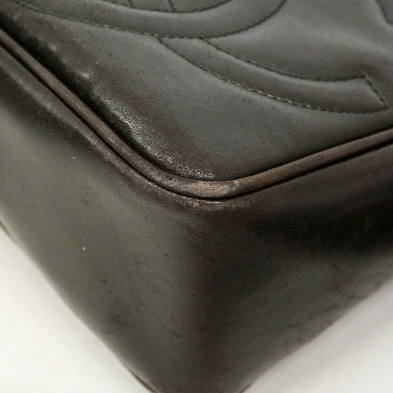【6fd5270】シャネル ショルダーバッグ トリプルココ フリンジショルダー ラムスキン ブラック ゴールド金具【中古】レディース