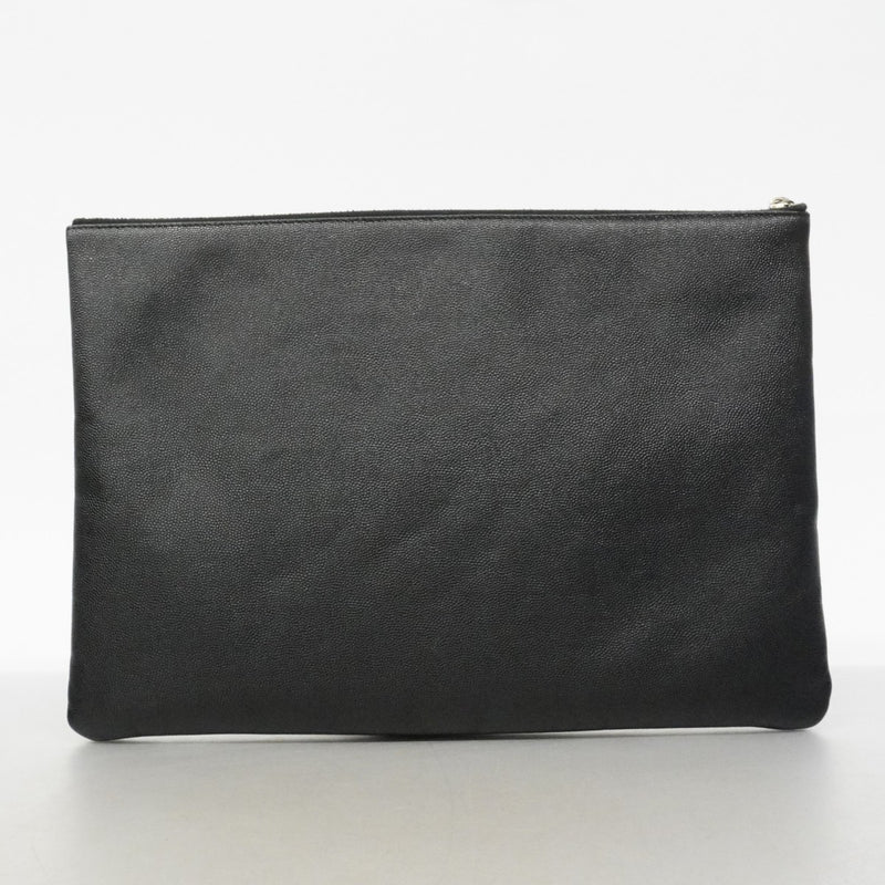 【6fd5271】シャネル クラッチバッグ ドーヴィル ブラック ゴールド/シルバー金具【中古】レディース