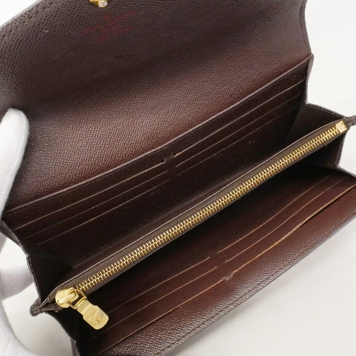 【6fd5277】ルイヴィトン 長財布 ダミエ ポルトフォイユサラ N63209 エベヌ【中古】レディース