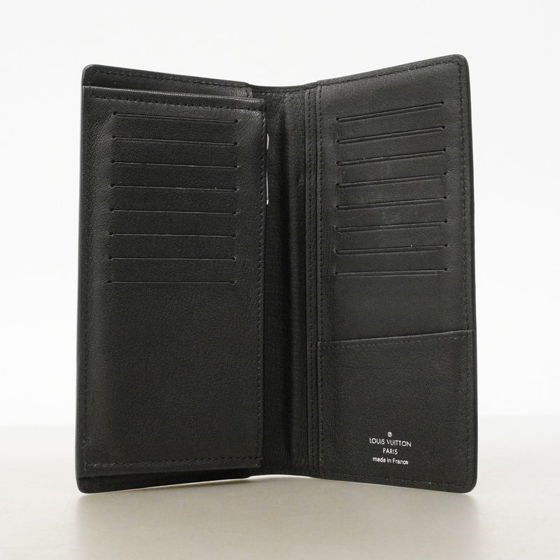 【6fd5278】ルイヴィトン 長財布 エキゾチック ポルトフォイユブラザ N92162 オーストリッチ ブラック【中古】メンズ