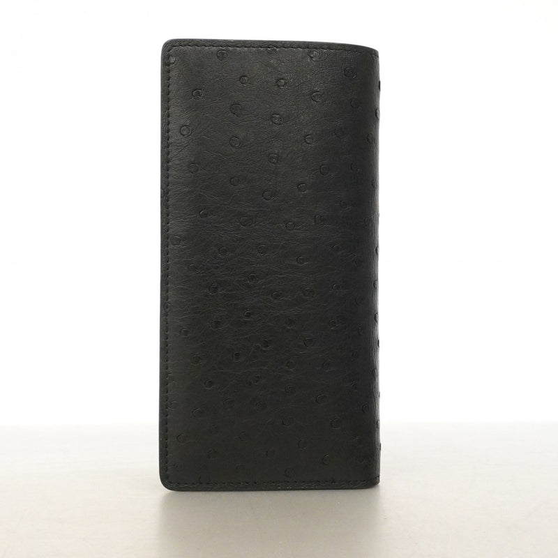 【6fd5278】ルイヴィトン 長財布 エキゾチック ポルトフォイユブラザ N92162 オーストリッチ ブラック【中古】メンズ