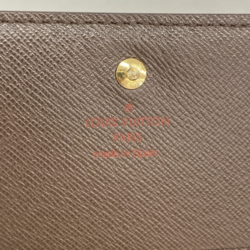 【6fd5297】ルイヴィトン 財布 ダミエ ポルトフォイユトレゾール N61736 エベヌ【中古】レディース