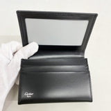 【6fd5303】カルティエ カードケース パシャ レザー ブラック シルバー金具【中古】メンズ レディース ユニセックス