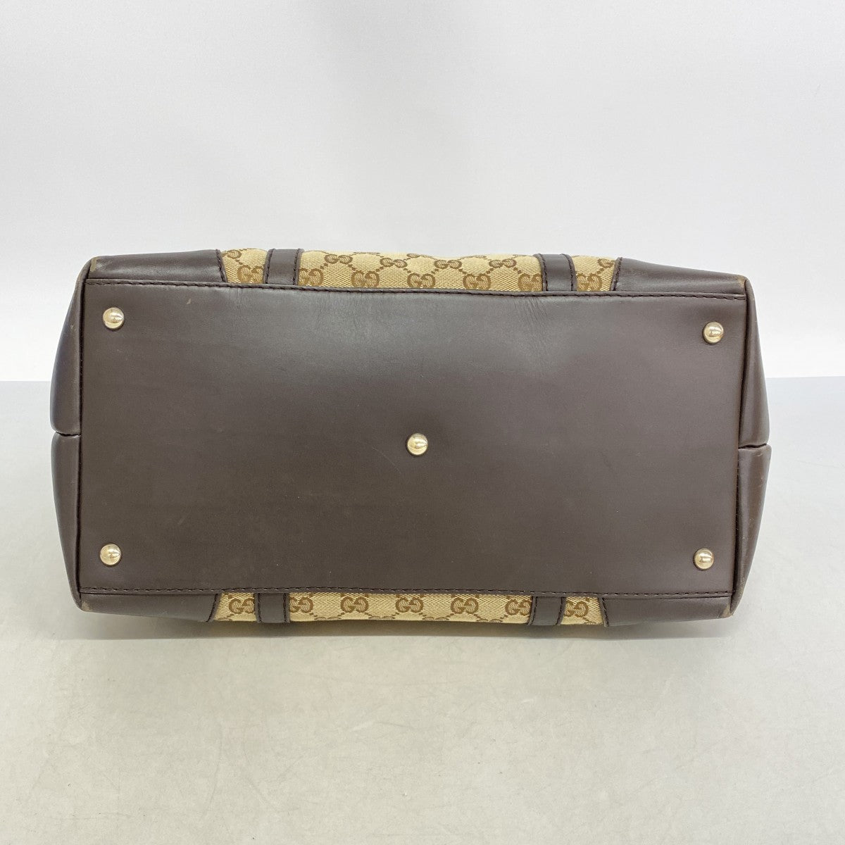 【6fd5312】グッチ トートバッグ GGキャンバス 257068 キャンバス ブラウン シャンパンゴールド金具【中古】レディース