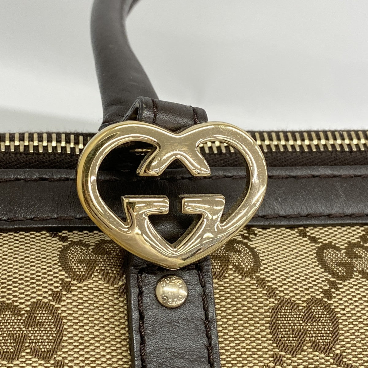 【6fd5312】グッチ トートバッグ GGキャンバス 257068 キャンバス ブラウン シャンパンゴールド金具【中古】レディース
