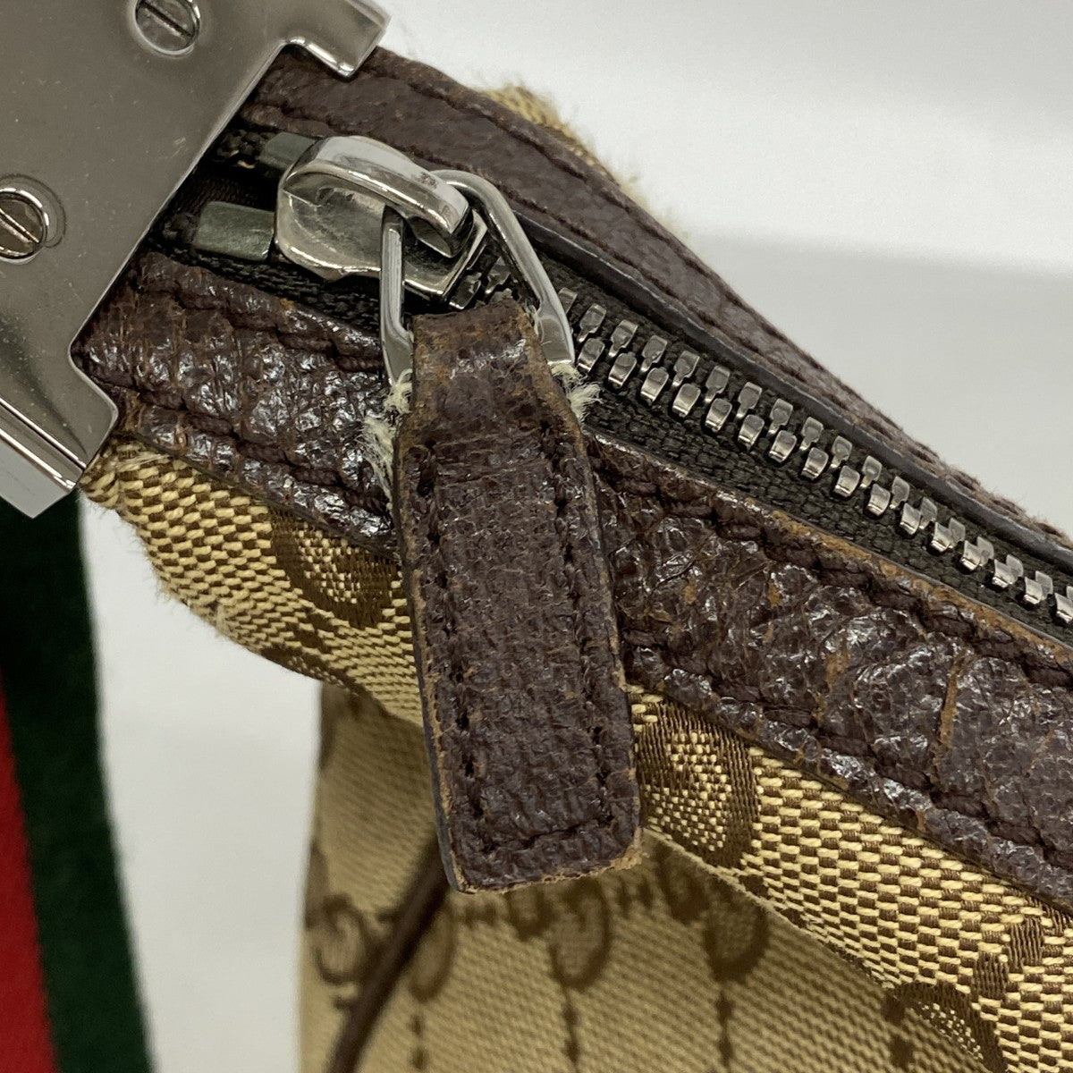 【6fd5314】グッチ ショルダーバッグ GGキャンバス/シェリーライン 122790 キャンバス ブラウン シルバー金具【中古】レディース