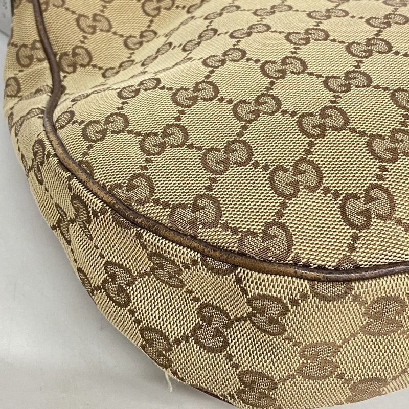 【6fd5314】グッチ ショルダーバッグ GGキャンバス/シェリーライン 122790 キャンバス ブラウン シルバー金具【中古】レディース