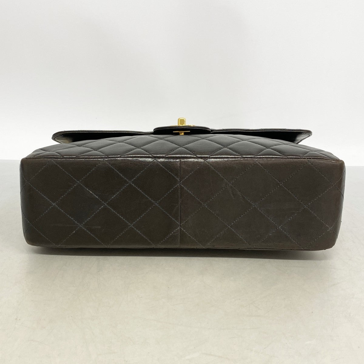 【6fd5316】シャネル ショルダーバッグ デカマトラッセ Wチェーン Wフェイス ラムスキン ブラック ゴールド金具【中古】レディース