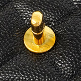 【6fd5331】シャネル ショルダーバッグ ダイアナ チェーンショルダー キャビアスキン ブラック ゴールド金具【中古】レディース