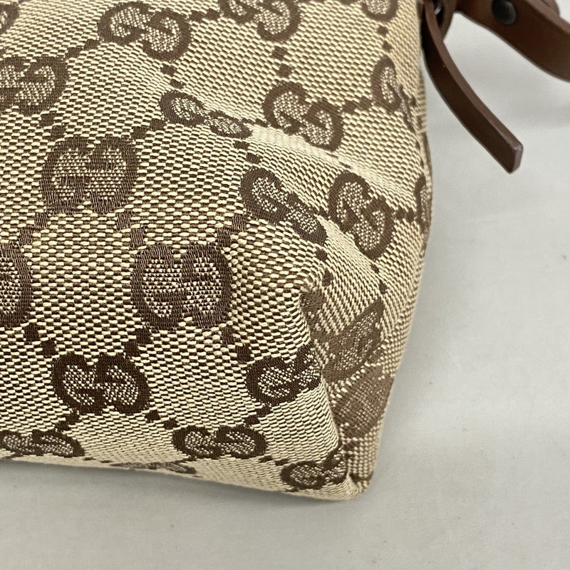 【6fd5333】グッチ ハンドバッグ GGキャンバス 103399 キャンバス ブラウン シルバー金具【中古】レディース