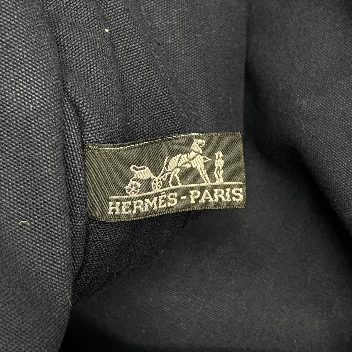 【6fd5342】エルメス トートバッグ フールトゥGM キャンバス ネイビー シルバー金具【中古】メンズ レディース ユニセックス